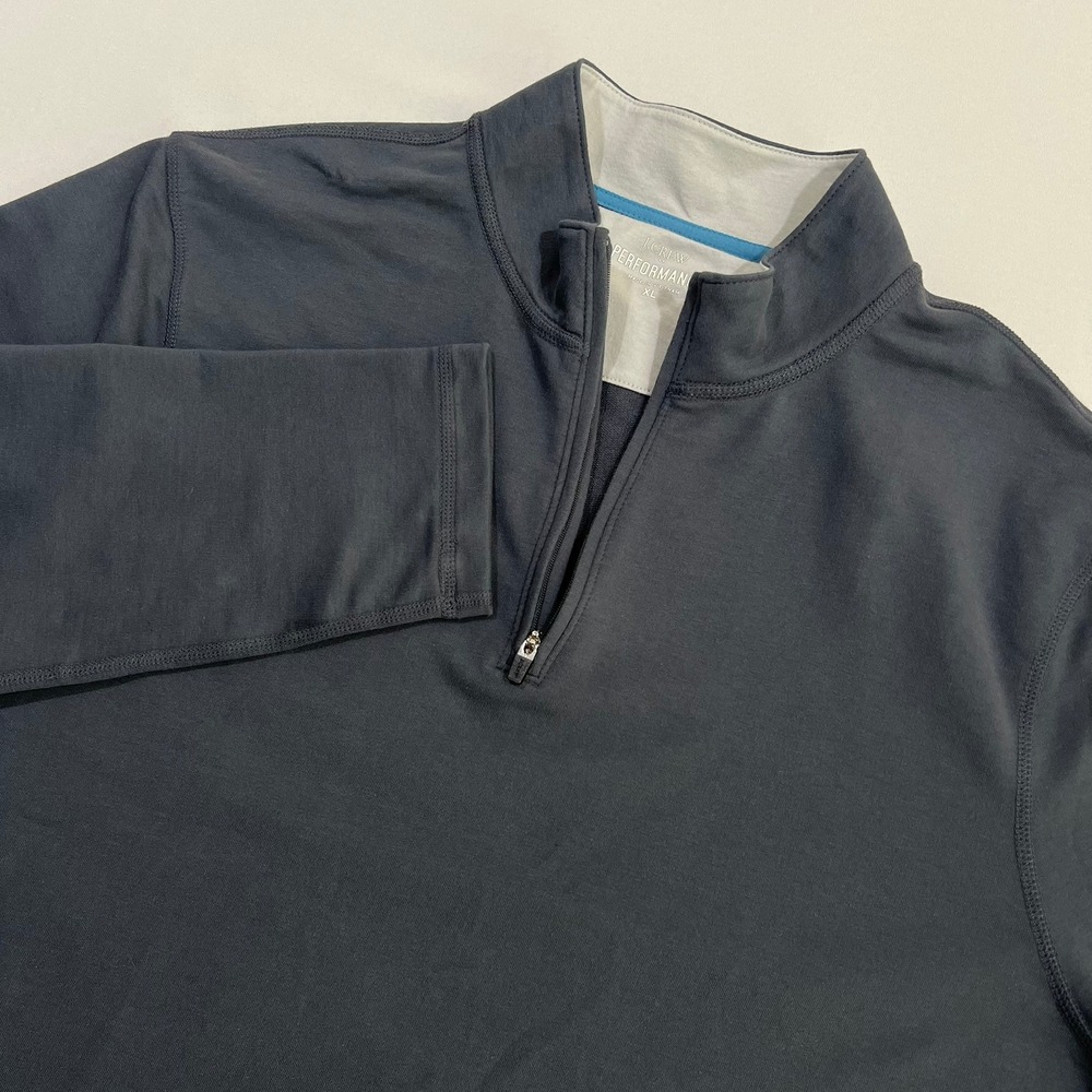 J.Crew Performance Quarter Zip Pullover Long Sleeve Charcoal Gray Preppy Mens XL